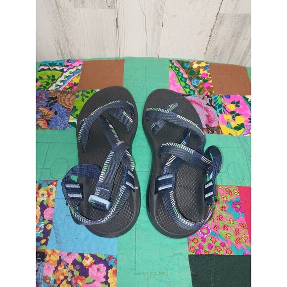 CHACO WOMENS Z/CLOUD ADJUSTABLE STRAP SANDAL IN BLUE/BLACK/GREEN COLORS SIZE 8 - Picture 8 of 9